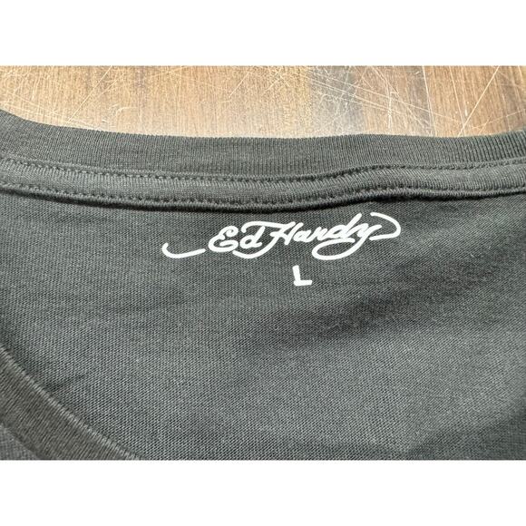 Ed Hardy Embellished T-Shirt, Eagle Dagger, Heart, True Love - Picture 5 of 9